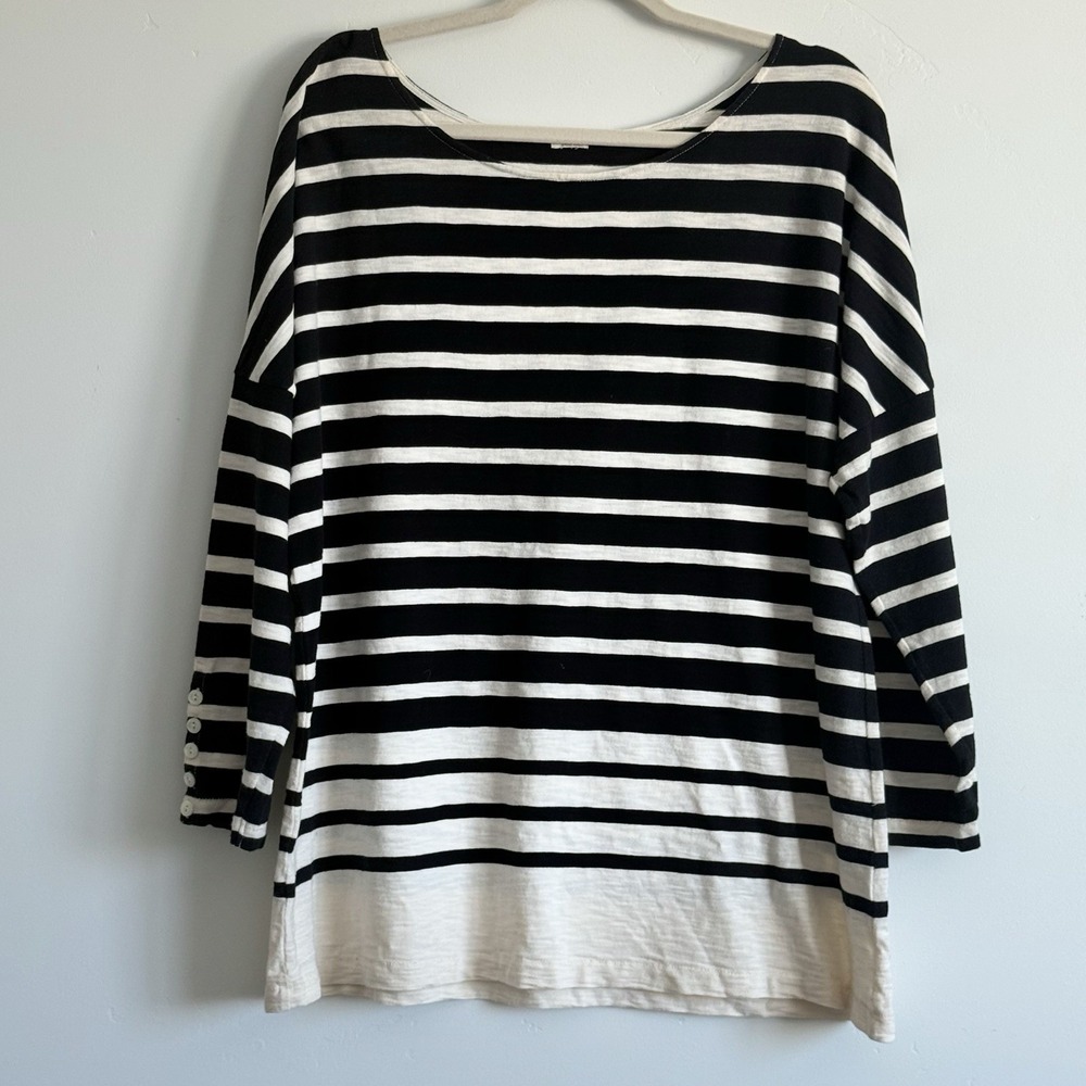 J.Crew Cotton Tee XL Nautical Boat Beach Cruise Blue stripe comfort
